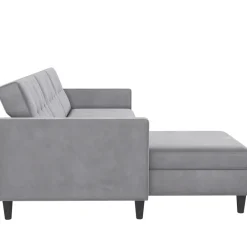 Dorel Home Hartford - 3-zits slaapbank in grijs fluweel Sale