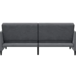 Dorel Home Hartford - 3-zits slaapbank in antraciet fluweel Clearance