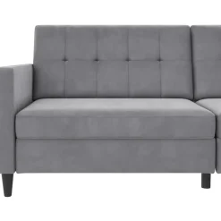 Dorel Home Hartford - 3-zits slaapbank in grijs fluweel Sale