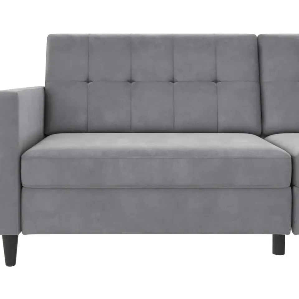 Dorel Home Hartford - 3-zits slaapbank in grijs fluweel Sale