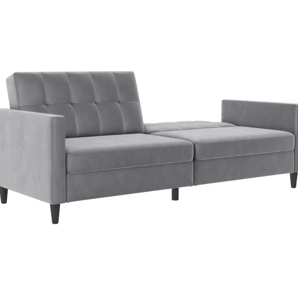 Dorel Home Hartford - 3-zits slaapbank in grijs fluweel Sale