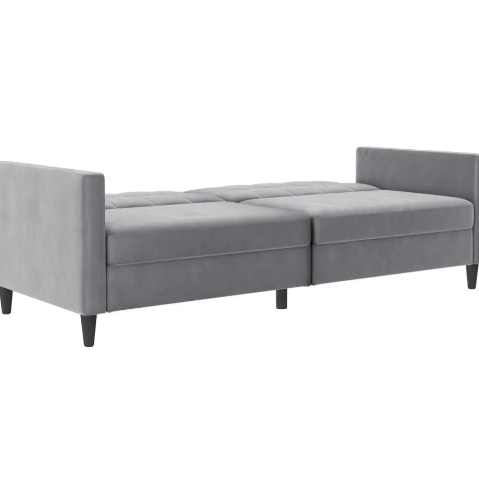 Dorel Home Hartford - 3-zits slaapbank in grijs fluweel Sale