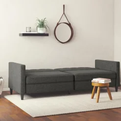 Dorel Home Hartford - 3-zits slaapbank in antraciet stof Clearance