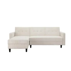 Dorel Home Hartford II - 3-zits hoekslaapbank in crèmekleurige stof Clearance