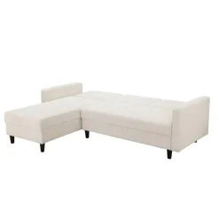 Dorel Home Hartford II - 3-zits hoekslaapbank in crèmekleurige stof Clearance