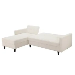 Dorel Home Hartford II - 3-zits hoekslaapbank in crèmekleurige stof Clearance