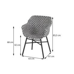 Hartman Delphine dining stoel white - black Discount