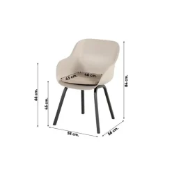 Hartman Le Soleil Element dining armstoel - Soft Taupe/Black - 4 st. New