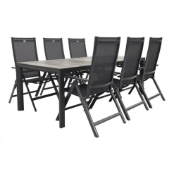 Hartman Napoli/Kings tuinset antraciet - 220x100 cm Outlet