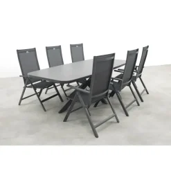 Hartman Napoli/Soreno deens ovale verstelbare tuinset 240x110 cm. - Licht grijs Outlet