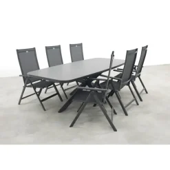 Hartman Napoli/Soreno deens ovale verstelbare tuinset 240x110 cm. - Licht grijs Outlet