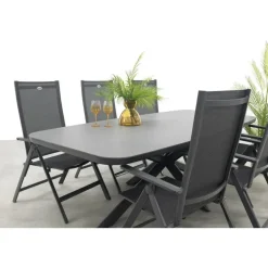 Hartman Napoli/Soreno deens ovale verstelbare tuinset 240x110 cm. - Licht grijs Outlet