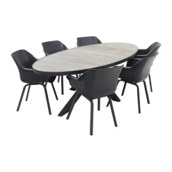 Hartman Sophie/Silva houtlook 240x115 cm. ovale tuinset - 7-delig Best
