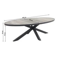 Hartman Sophie/Silva houtlook 240x115 cm. ovale tuinset - 7-delig Best