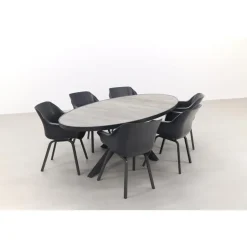 Hartman Sophie/Silva houtlook 240x115 cm. ovale tuinset - 7-delig Best