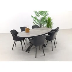 Hartman Sophie/Silva houtlook 240x115 cm. ovale tuinset - 7-delig Best