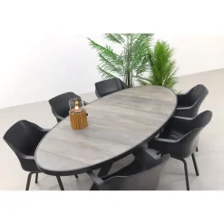 Hartman Sophie/Silva houtlook 240x115 cm. ovale tuinset - 7-delig Best