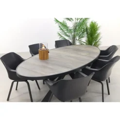 Hartman Sophie/Silva houtlook 240x115 cm. ovale tuinset - 7-delig Best