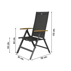Hartman verstelbare tuinstoel Napoli - Teak armleuning Online