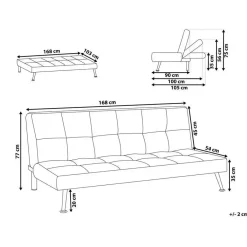 Beliani HASLE - Slaapbank 3-zits - Wit - Bouclé Sale