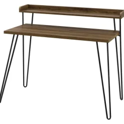 Dorel Home Haven - Bureau in walnoot look met metalen poten Hot