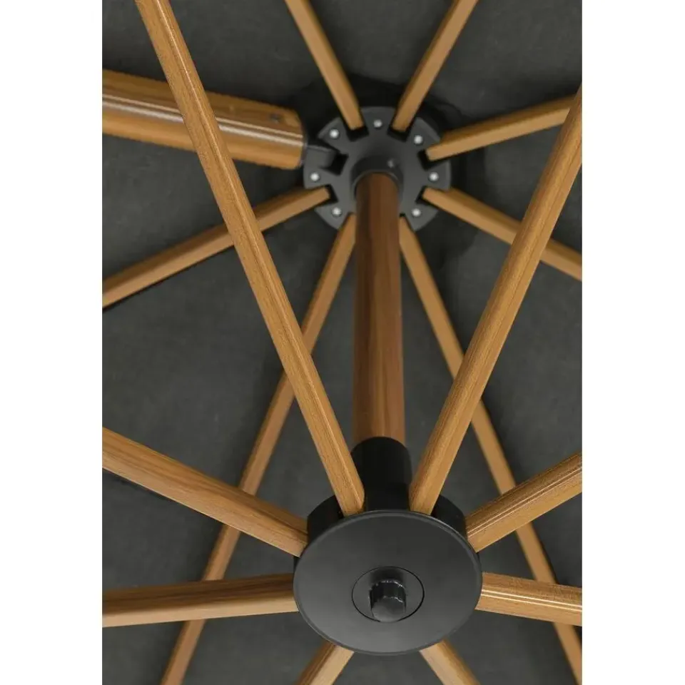 Garden Impressions Hawaii Big Pole II parasol - 350x350 cm - l. teaklook -royal antraciet