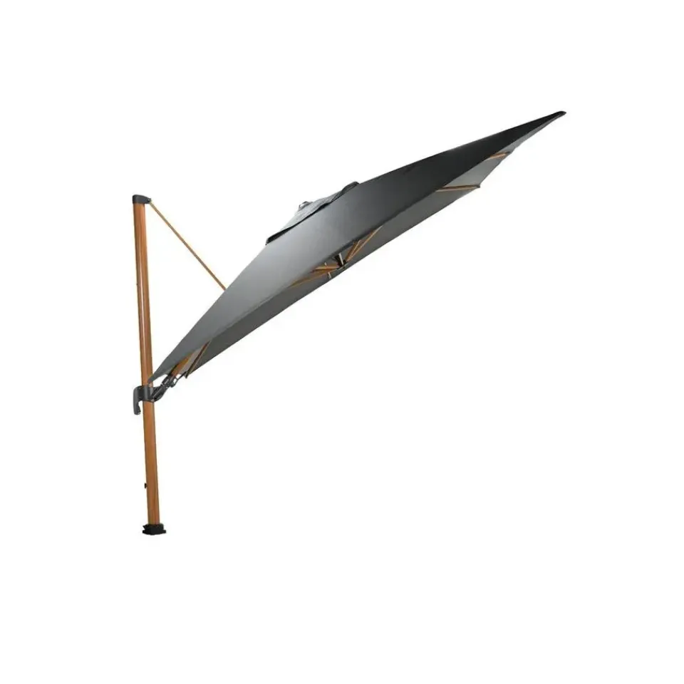 Garden Impressions Hawaii Big Pole II parasol - 350x350 cm - l. teaklook -royal antraciet