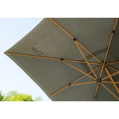 Garden Impressions Hawaii Big Pole II parasol - 350x350 cm - l. teaklook -royal antraciet
