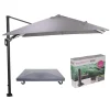 Garden Impressions Hawaii Lumen parasol - zand doek - incl. 90 kg voet en hoes Best