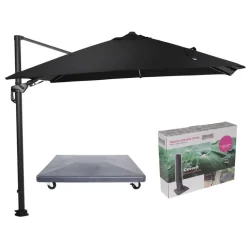 Garden Impressions Hawaii Lumen parasol - zwart doek - incl. 90 kg voet en hoes Online