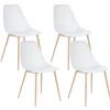Leen Bakker HAZELTON - Set van 4 stoelen - Wit - Synthetisch materiaal Clearance