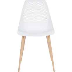Leen Bakker HAZELTON - Set van 4 stoelen - Wit - Synthetisch materiaal Clearance
