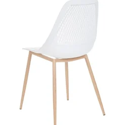 Leen Bakker HAZELTON - Set van 4 stoelen - Wit - Synthetisch materiaal Clearance