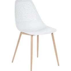 Leen Bakker HAZELTON - Set van 4 stoelen - Wit - Synthetisch materiaal Clearance