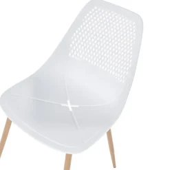 Leen Bakker HAZELTON - Set van 4 stoelen - Wit - Synthetisch materiaal Clearance