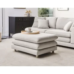 Leen Bakker HEDEN - Ottomaan - Beige - Polyester Outlet