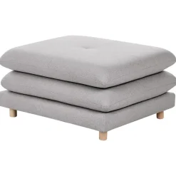 Leen Bakker HEDEN - Ottomaan - Grijs - Polyester Clearance