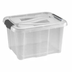 Hega Hogar opbergbox - transparant/blauw- 17 liter - 40 cm Clearance