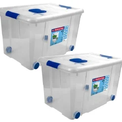 Hega Hogar Opbergbox met deksel/wieltjes - 55L - kunststof Online