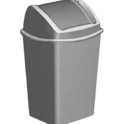 Hega Hogar Prullenbak - grijs - met klapdeksel - 9 l New