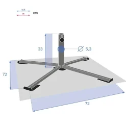 Hesperide Hespiride parasolvoet/kruisvoet - metaal - 102 x 33 cm - 38/48 mm Online