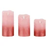 HI LED kaarsen - set van 3x st - roze - half metallic -met timer Best
