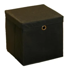 HI Opbergmand - zwart - 30 x 30 cm - kunststof - met deksel Online