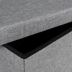 HI poef/hocker/opbergbox - grijs - mdf - 76 x 38 cm Outlet