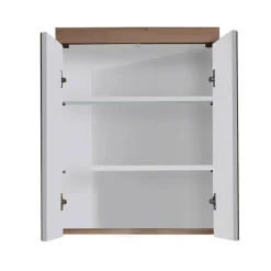 Hioshop AmandaMando spiegelkast 2 deuren donker eiken decor- spiegelglas Discount