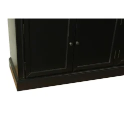 Hioshop Amaretta vitrinekast 4 deuren- zwart antiek gepatineerd Breedte 186 Outlet