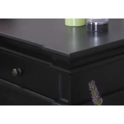 Hioshop Amaretta vitrinekast 4 deuren- zwart antiek gepatineerd Breedte 186 Outlet