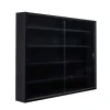 Hioshop Blacklava vitrinekast vitrinekast- 2 schuifdeuren zwart Sale