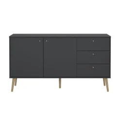 Hioshop Bodo dressoir 2 deuren- 3 lades matgrijs Discount