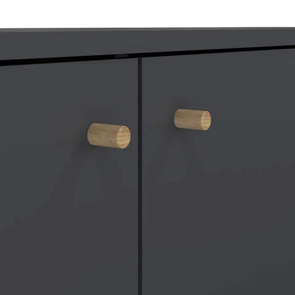 Hioshop Bodo dressoir 2 deuren- 3 lades matgrijs Discount